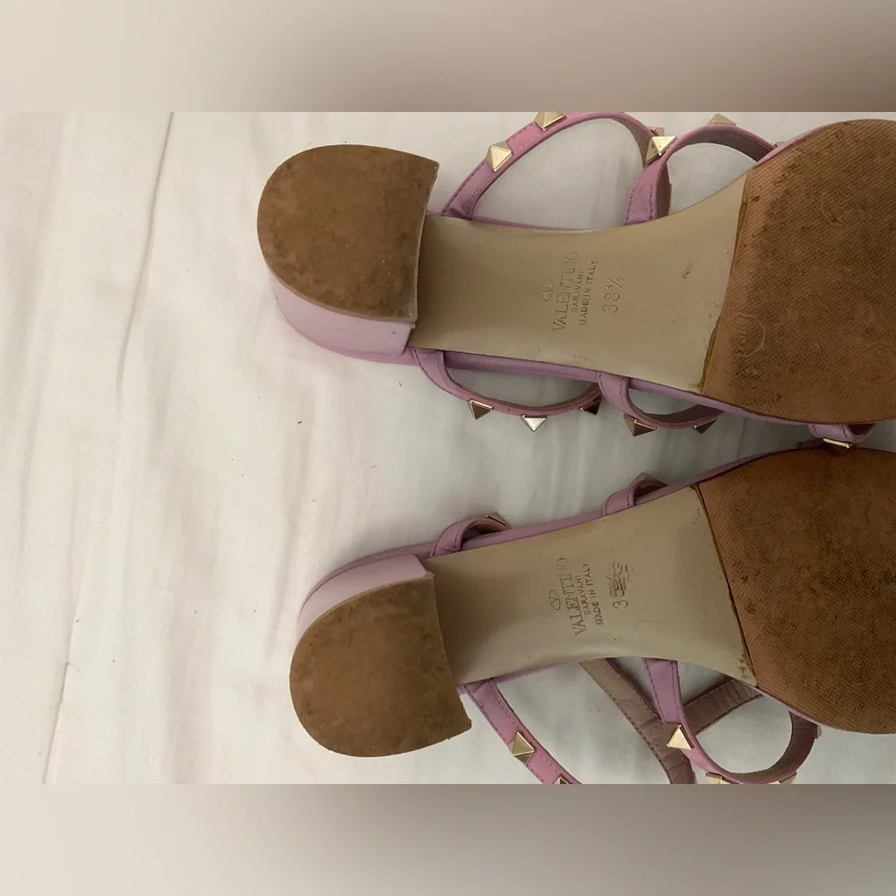 Valentino Lavender Sandals with Gold Studs - Picture 8 of 11